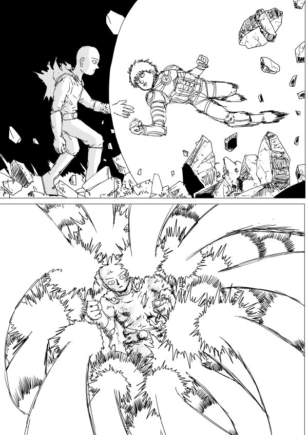 面对杰诺斯的攻击，埼玉没有还击（ONE原作第160话）